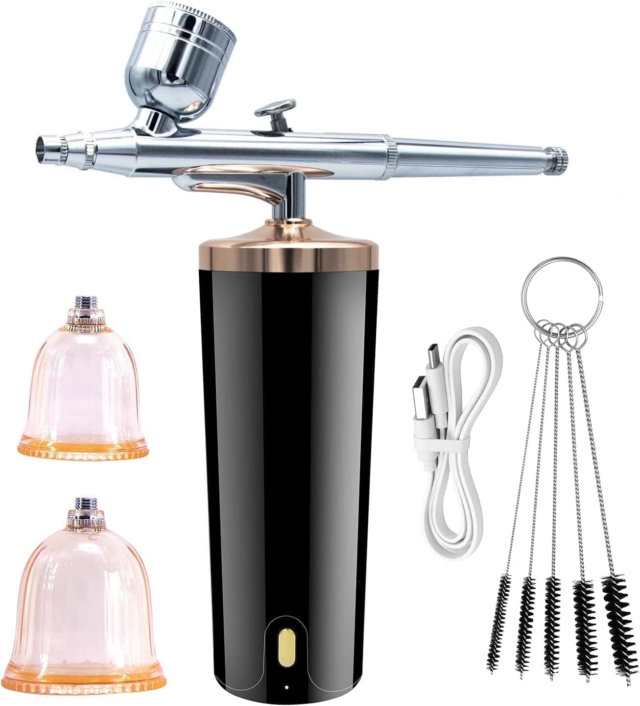 i-Anzy Mini Airbrush kit with Air pressor, Spray Gun Kit, 3 ages, rdless Portable Handheld, Rechargeable, for Make Up, Cake Der, Model Spraying, loring, Nail Art, Manicure, Tattoo, Black