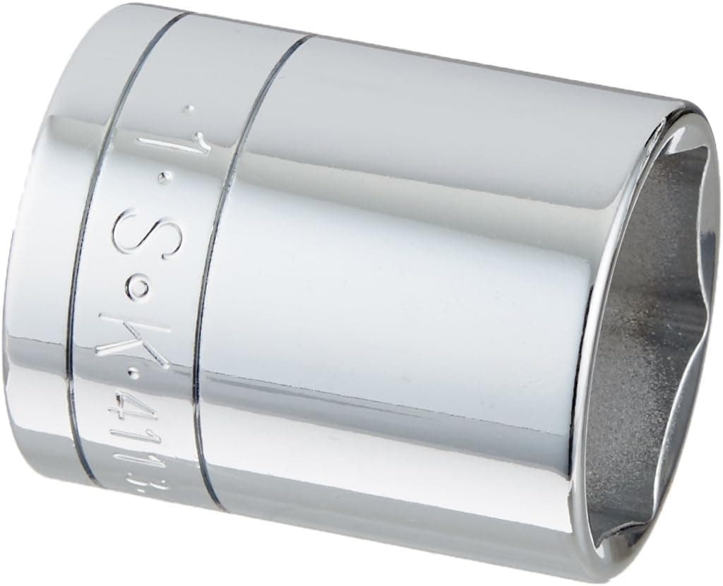 SK Hand Tool 41132 1/2 in. Drive 6 Point Fractional Standard Chrome Socket €œ 1 in, Cold Forged Steel Socket with SuperKrome Finish, Made\u00