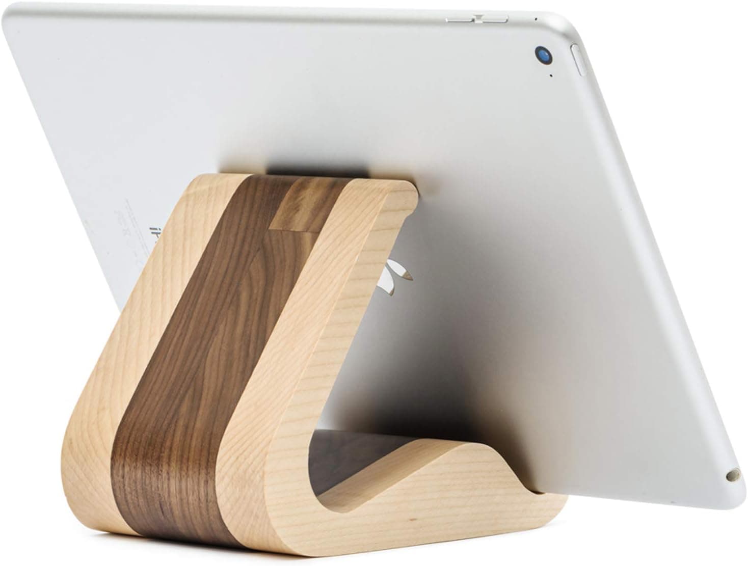 MTWhirldy Tablet Stand Wood, ipad Holder Tripod Universal Compatible with 6-13inch iPad pro air Mini Samsung Galaxy Tab, Kindle Fire Wood ipad Stand for Desk
