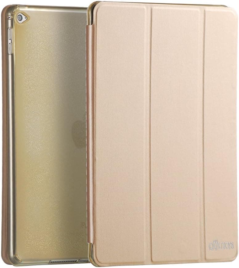 iPad air 2 Case Magnetic Smart Leather Folio Stand with Soft TPU Back Case&Auto Sleep/Wake for iPad Air2 A1566/A1567(Golden)