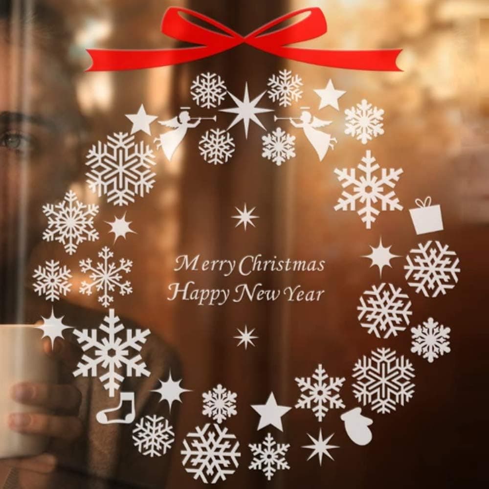 Christmas Window Stickers Winter Christmas Window Clings Decorations for Christmas Party