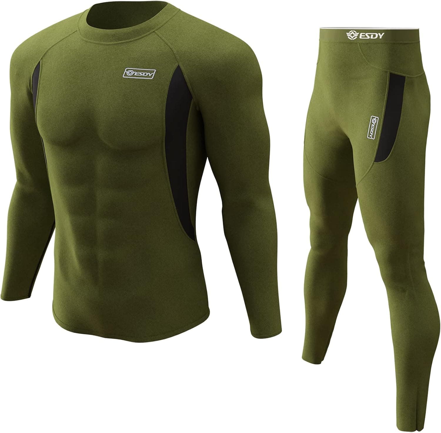 Thermal Underwear for Men- Fleece Lined Long Johns Hunting Gear Warm Base Layer Top & Bottom Set for Cold Weather
