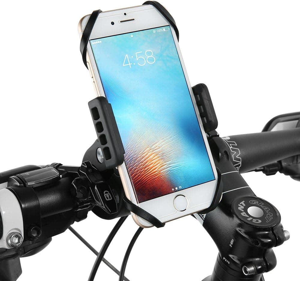 Siroflo Bike Phone Mount, Bicycle Holder, Universal Anti-Shake and Stable Cradle Clamp Bike Mount 360° Rotation, Ideal for iOS Android Smartphone, Boating GPS Stroller, Road Mountain Bike Motorcycle