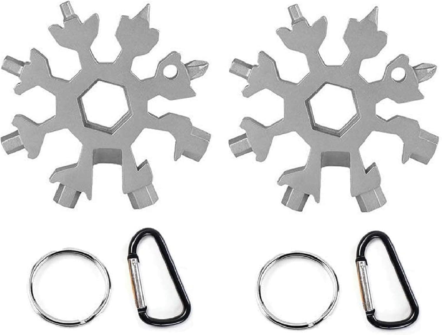 Snowflake Multi-Tool Stainless Steel Snowflake Keychain Tool 18-in-1 Incredible Tool Snowflake Screwdriver Tactical Tool for Outdoor Camping