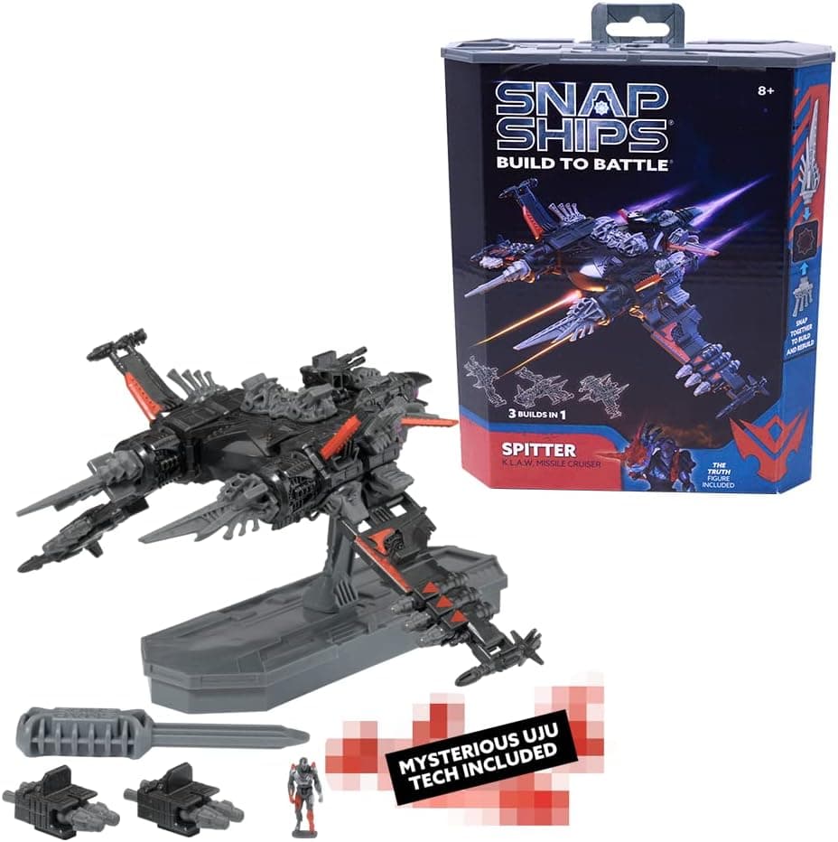SNAP SHIPS Komplex Spitter K.L.A.W Missile Cruiser - Build to Battle - 3 Different Builds - Ages 8+