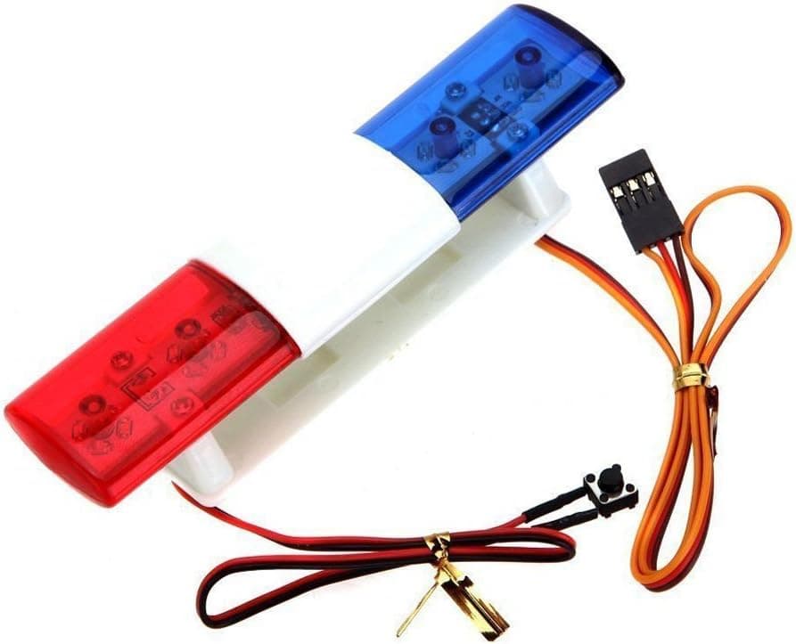 LAFEINA Multi-Function LED Police Flash Light Lamp for 1/10 1/8 RC HSP Traxxas Tamiya CC01 RC4WD D90 Axial SCX10 Model Car