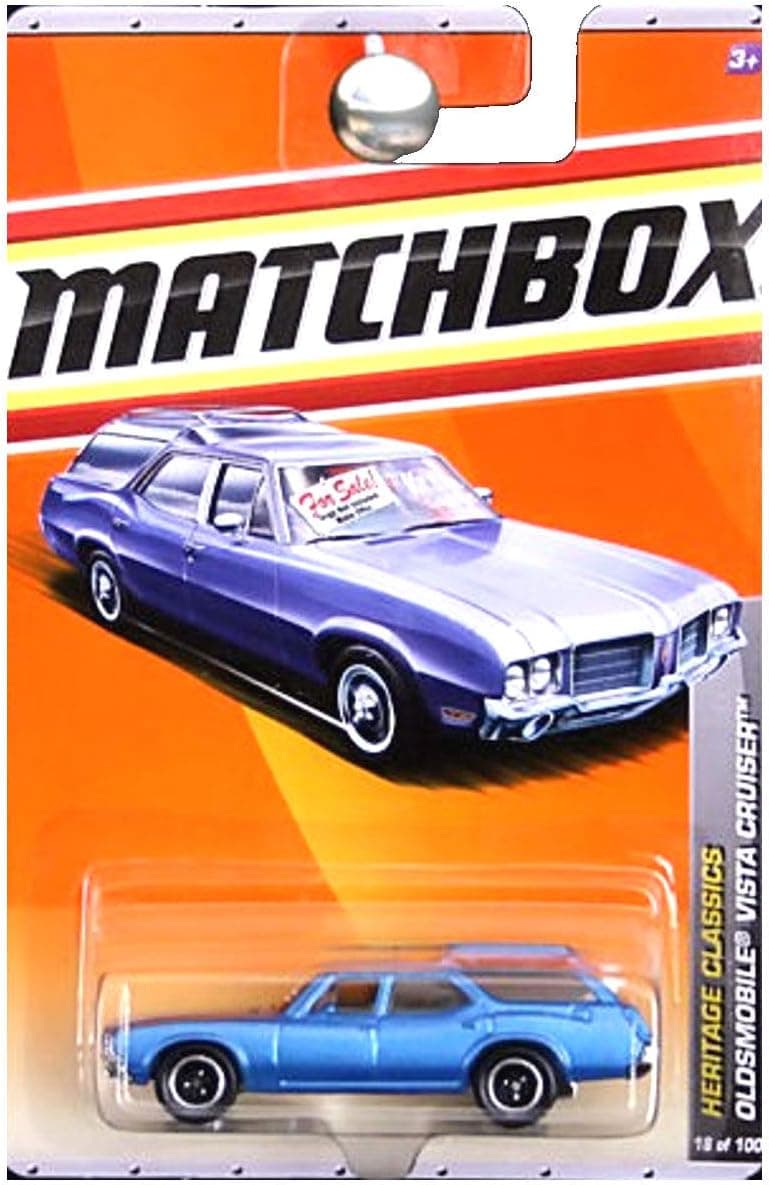 Matchbox 2011 Heritage Classics 1971 Oldsmobile Vista Cruiser Blue with Dogs in Trunk