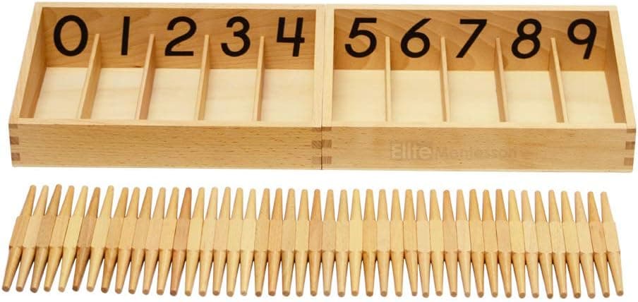 Elite Montessori Numbered Spindle Box with 45 Spindles