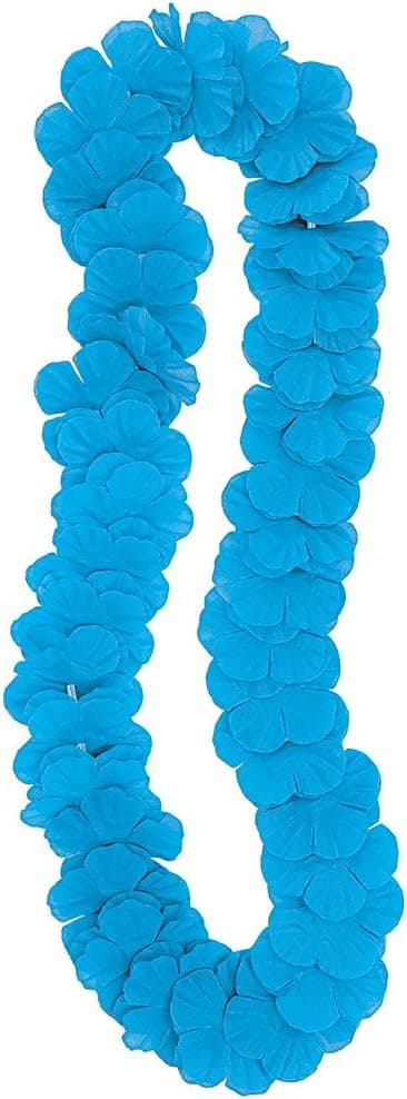 42" Fabric Teal Luau Flower Lei