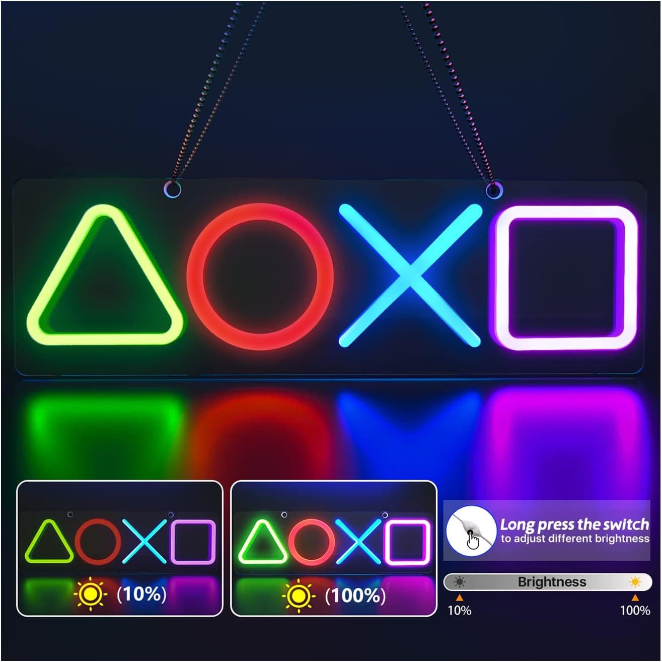 Imoli Personalized Led Neon Lights Signs for Bedroom Wall Decor with USB Powered Dimmable Gaming Acrylic Light Decor for Party Birthday Gifts Giving Bar Game Christmas