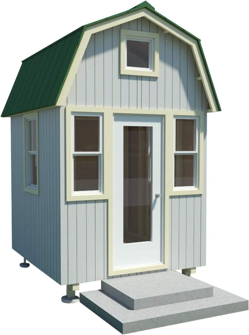 Micro Tiny House with a loft in The Gambrel roof Plans DIY Plans