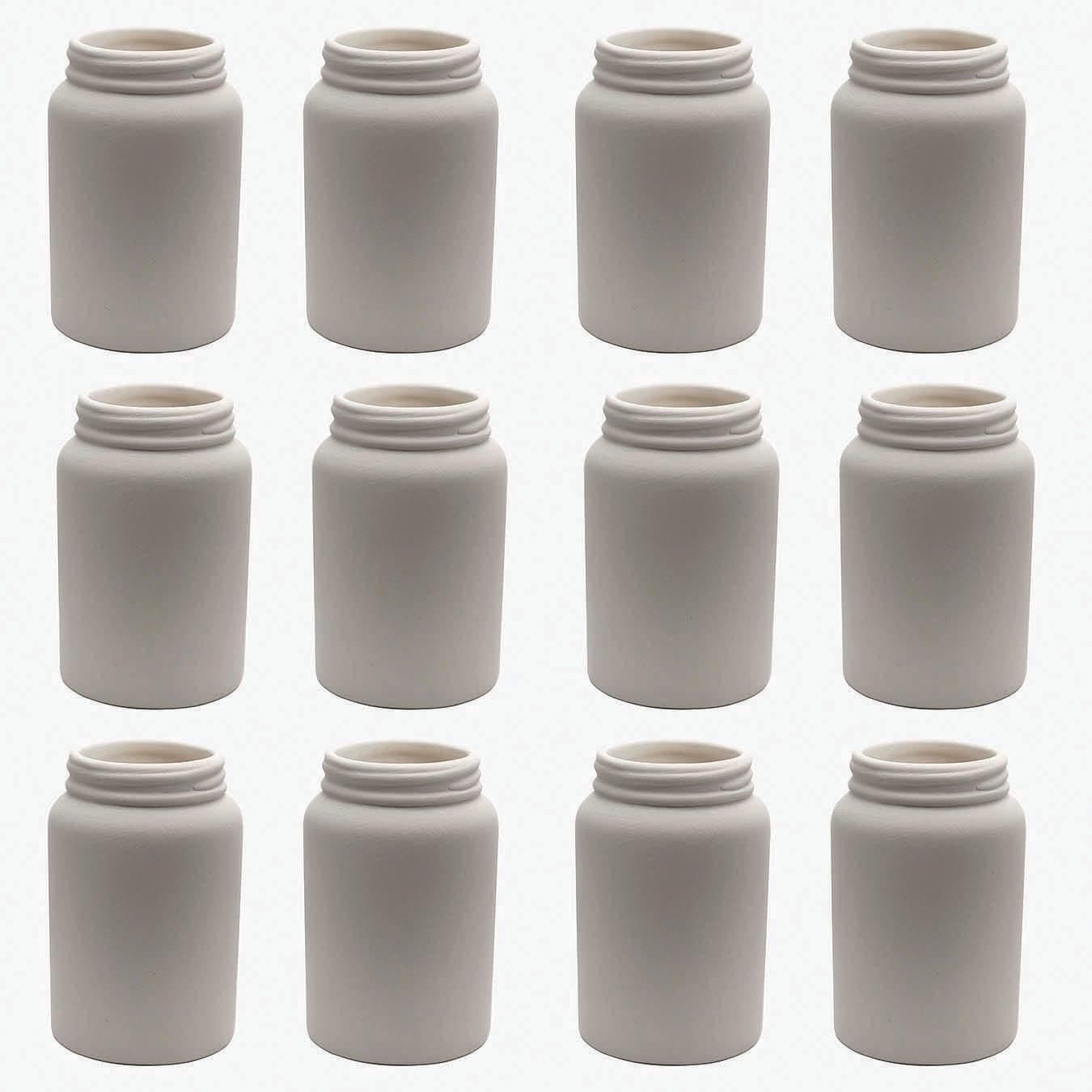 Color-Mea, Ceramic Bisque Mason Jar (Pack of 12)