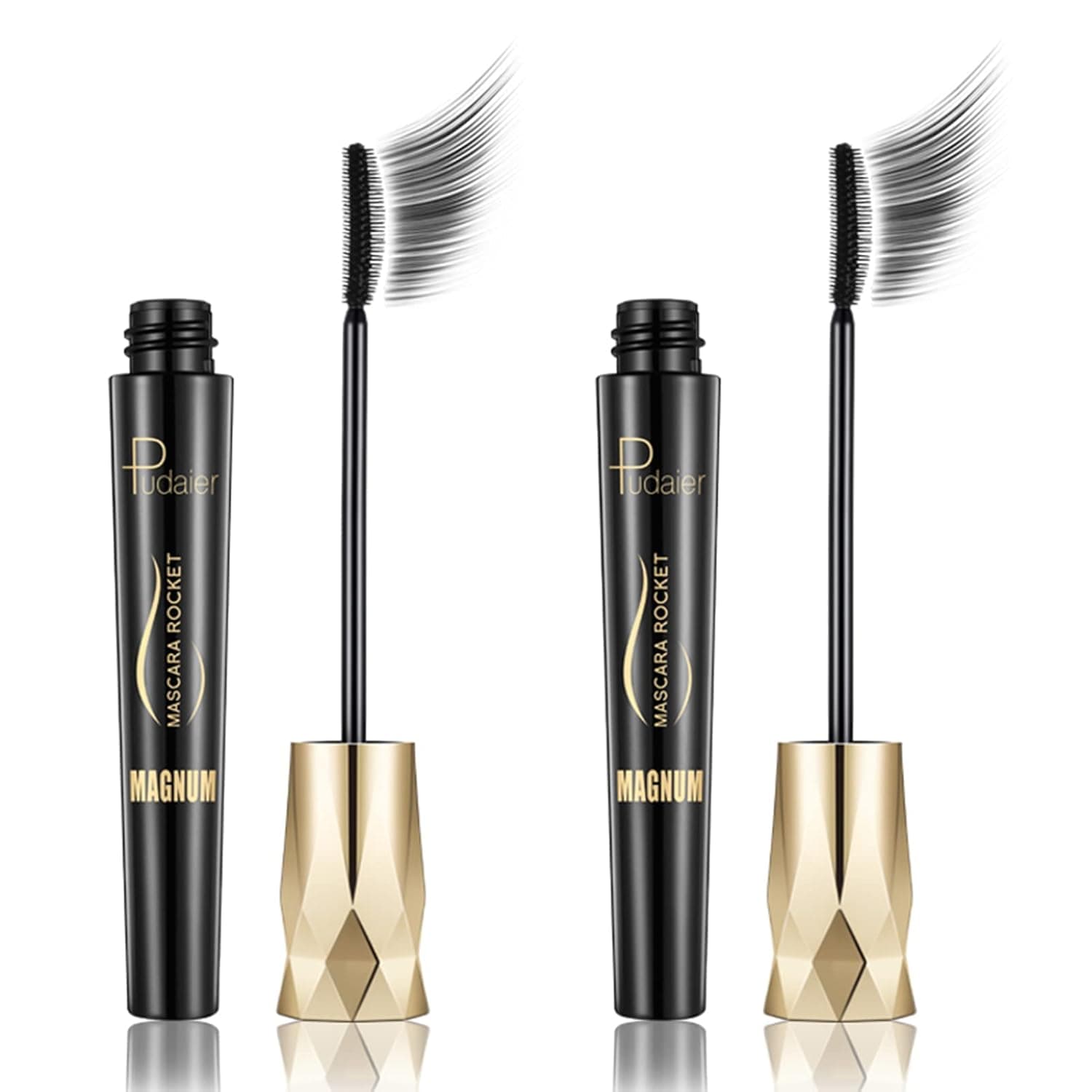 BAZELE Mascara Waterproof Voluptuous Volume, Washable Mascara, Feathery Soft Full Lashes, Non-staining, Blackest Black for a False Eyelash Look (2 Counts)