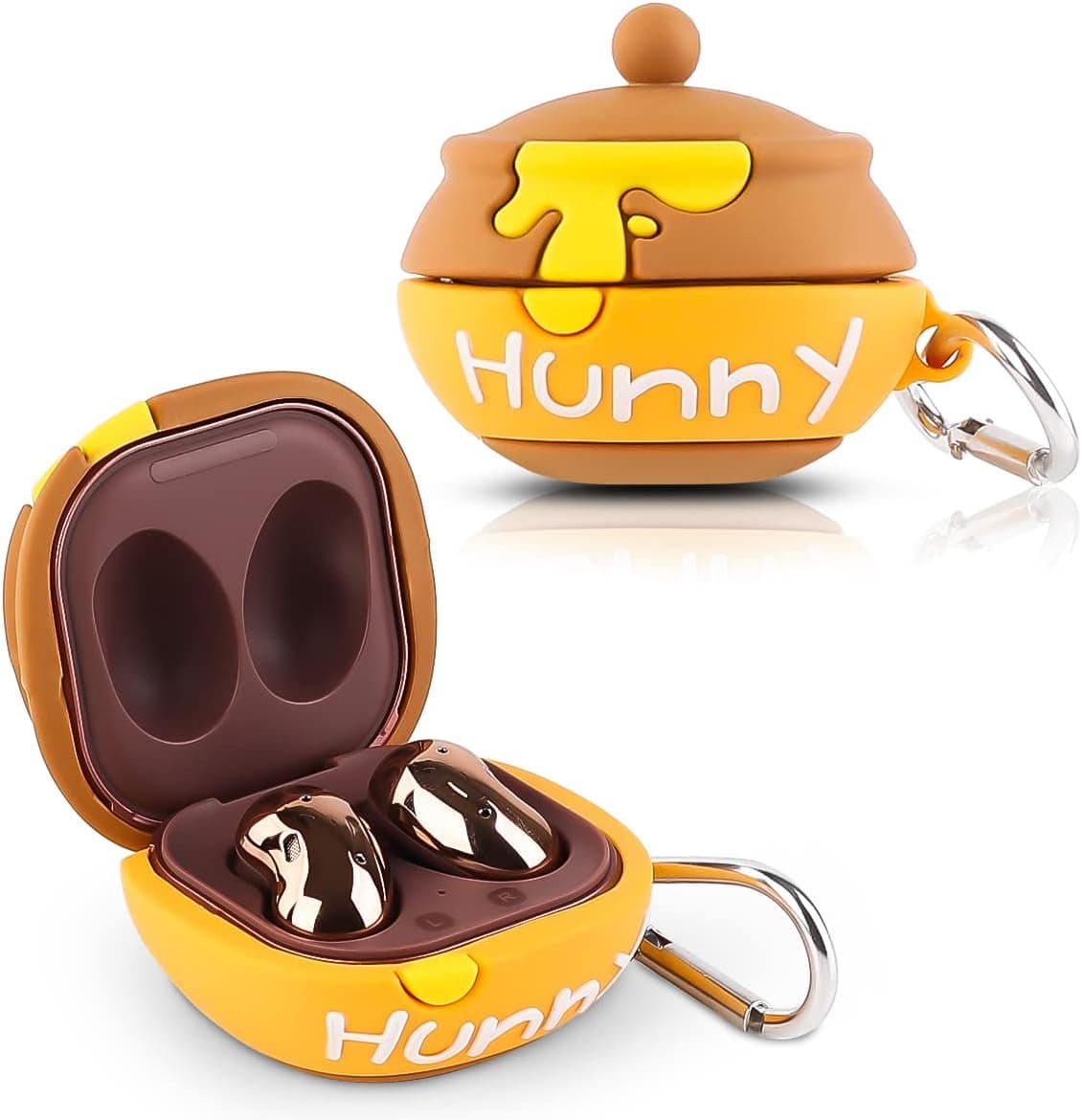 Suublg Silicone Cartoon Earbuds Case Protective Cover with Keychain Fit Designed for Samsung Galaxy Buds2 Pro (2022) /Galaxy Buds 2 (2021) /Galaxy Buds Pro (2021) /Galaxy Buds Live (2020)