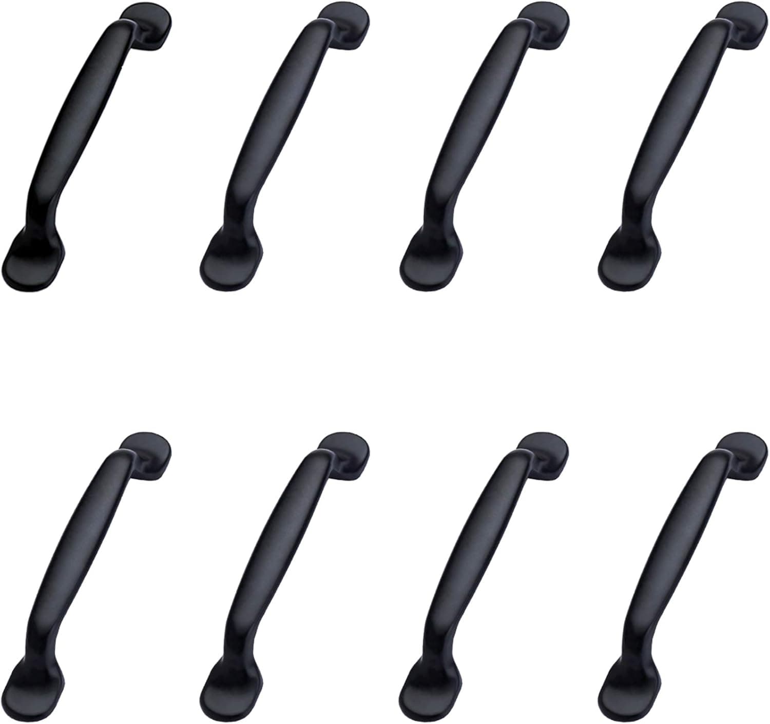 N / A LemonHo Solid Decorative Cabinet Handles Set of 8 Closet Drawer Dresser Hardware Accessories Door Pulls for Kitchen, Wardrobe, Office, Bath Room Decor, Black Traditional Hole Center 3.75 in
