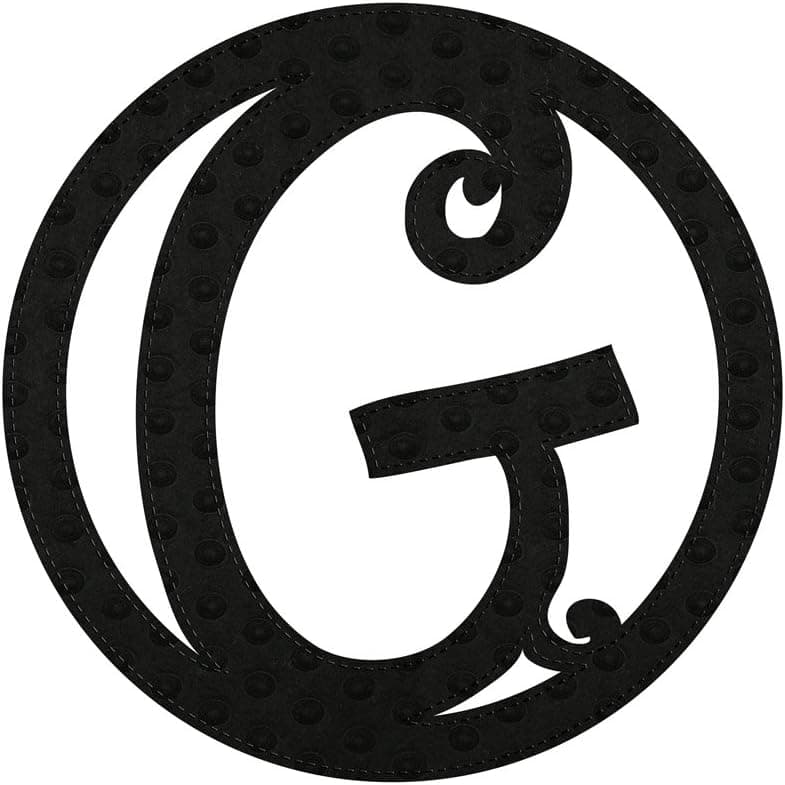 Evergreen Black Embossed Outdoor Safe Felt Monogram G Letter Insert