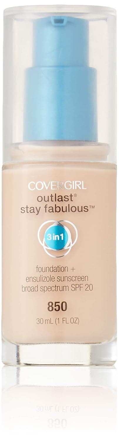 CoverGirl Outlast Stay Fabulous 3-in-1 Foundation + Broad Spectrum SPF 20, Tawny 865 - 1 fl oz (30 ml) - Pack of 2