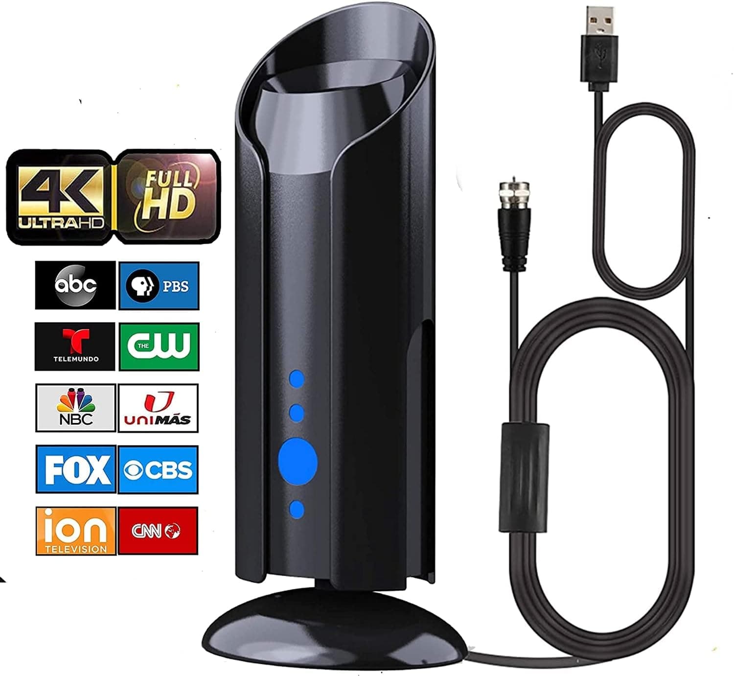 [2023 Model] Digital Amplified Outdoor Indoor Tv Antenna – Powerful Best Amplifier Signal Booster 420+ Miles Range Support 4K Full HD Smart and Older Tvs with 16ft Coaxial Cable