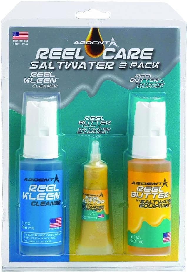Ardent Tackle Saltwater Reel Care 3 Pack/Fishing Reel Cleaner Lubricator & Grease/Clean & Protect Fishing Reel/Includes Reel Butter Grease, Reel Kleen Cleaner, and Reel Butter Oil/Saltwater 3 Pack