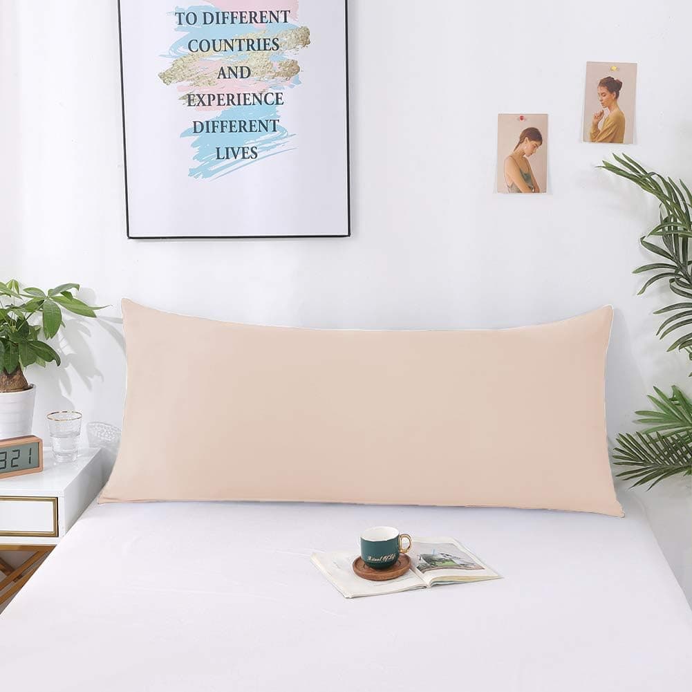 Sakikuza Microfiber Body Pillow Cover/Pillowcases 21"x54" with Hidden Zipper Closure (Body Pillow Cover 21"x54") Champagne