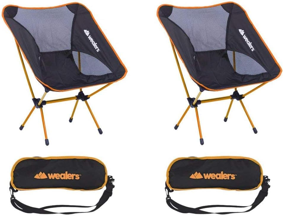 Compact Foldable Beach Backpacking Chair Potable Stool Made of Ultra Lightweight Aluminium Alloy Super Comfort Perfect for Sport Outdoor Events, Camping, Fishing, Picnic [2 Pack]