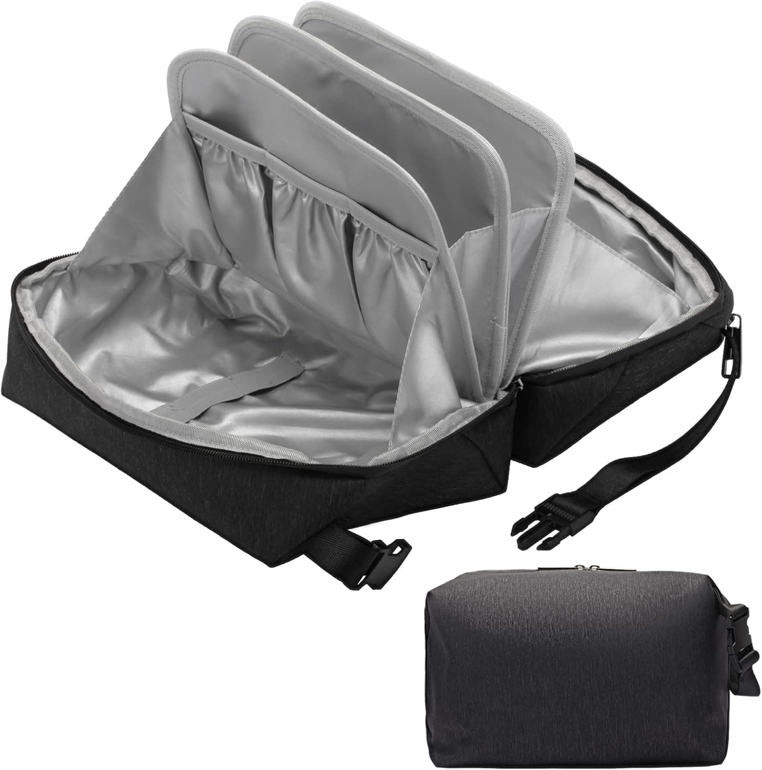 Rinvanic Toiletry Bag for Men,Travel Mens Toiletry Bag Large Toiletry Organizer Bag Fits Bottles Vertically Shaving Bag Waterproof Dopp kit for Toiletries Accessories