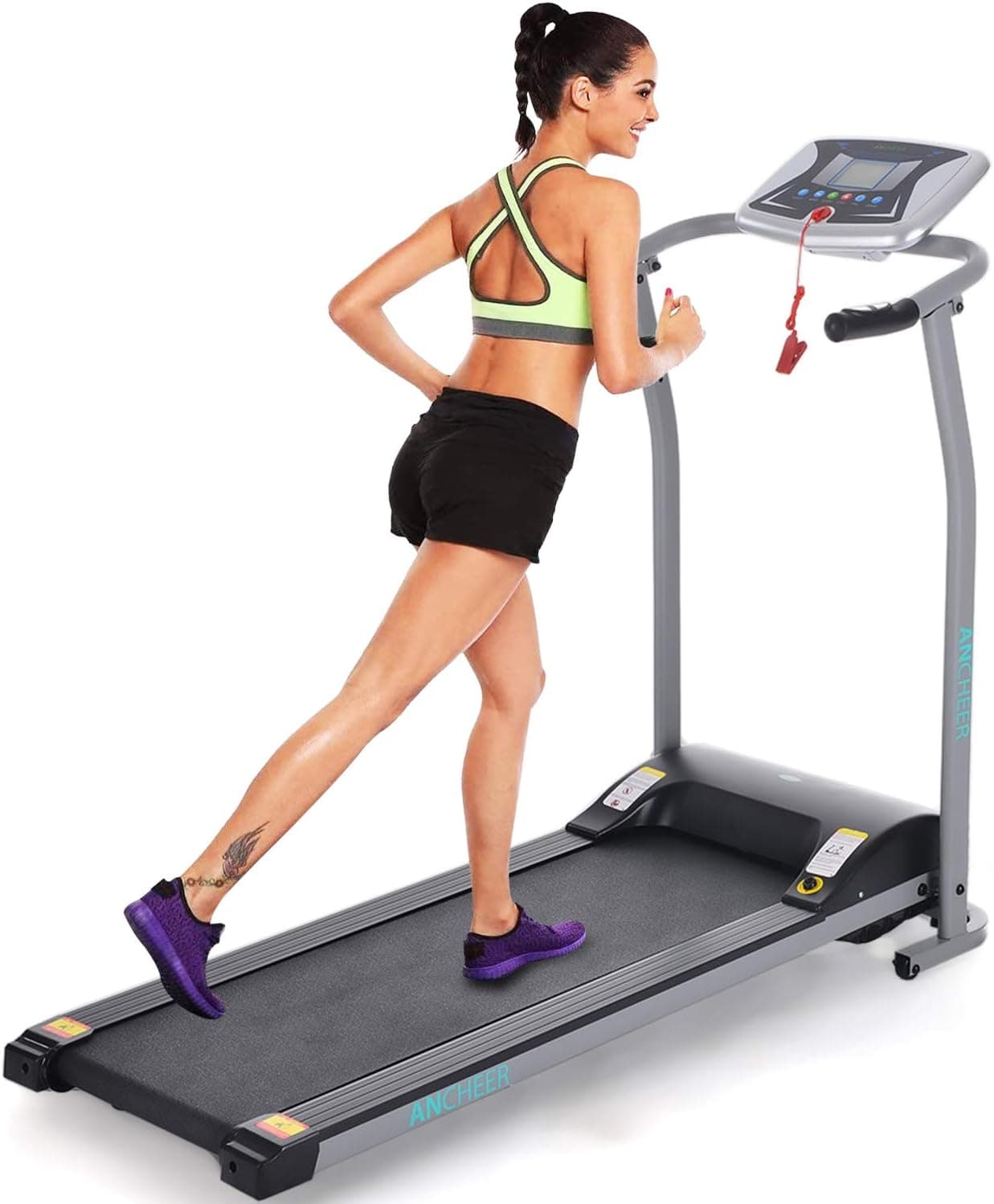 ANCHEER Treadmill, Treadmill with LCD Motorized Running Walking Jogging Exercise Fitness Machine Trainer Equipment for Gym Home Office