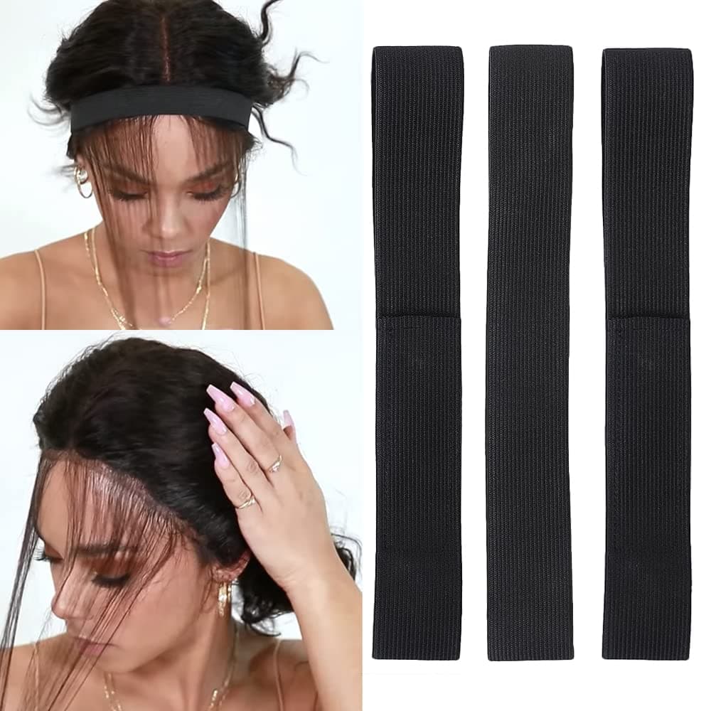 Black Melt band for Lace Wigs to Melt Lace 3 pcs Black 3.5cm Width and 60cm Length