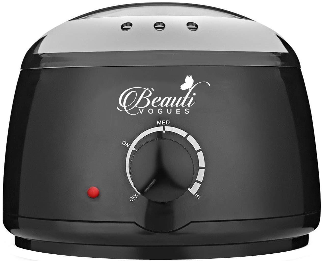 Wax Warmer, Hair Removal Waxing Kit for Stripless Painless Waxing. Portable Machine Pot Melt Hard Beans for SPA & Facial Skin Body Hand Foot Leg Hair Remover + 4x100g Flavor + 10 Spatula - Black