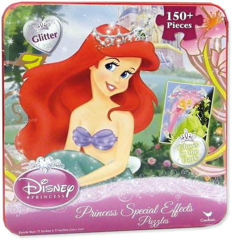 Princess Glitter And Glow In The Dark Puzzles In Trapezoid Tin