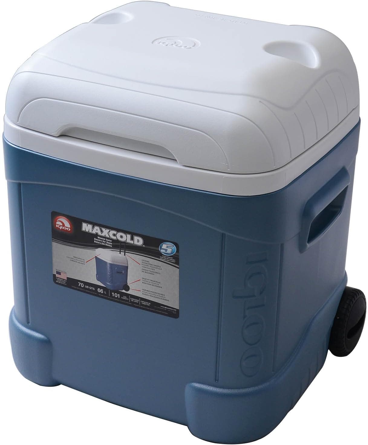 Igloo Ice Cube Maxcold Roller, 70-Quart