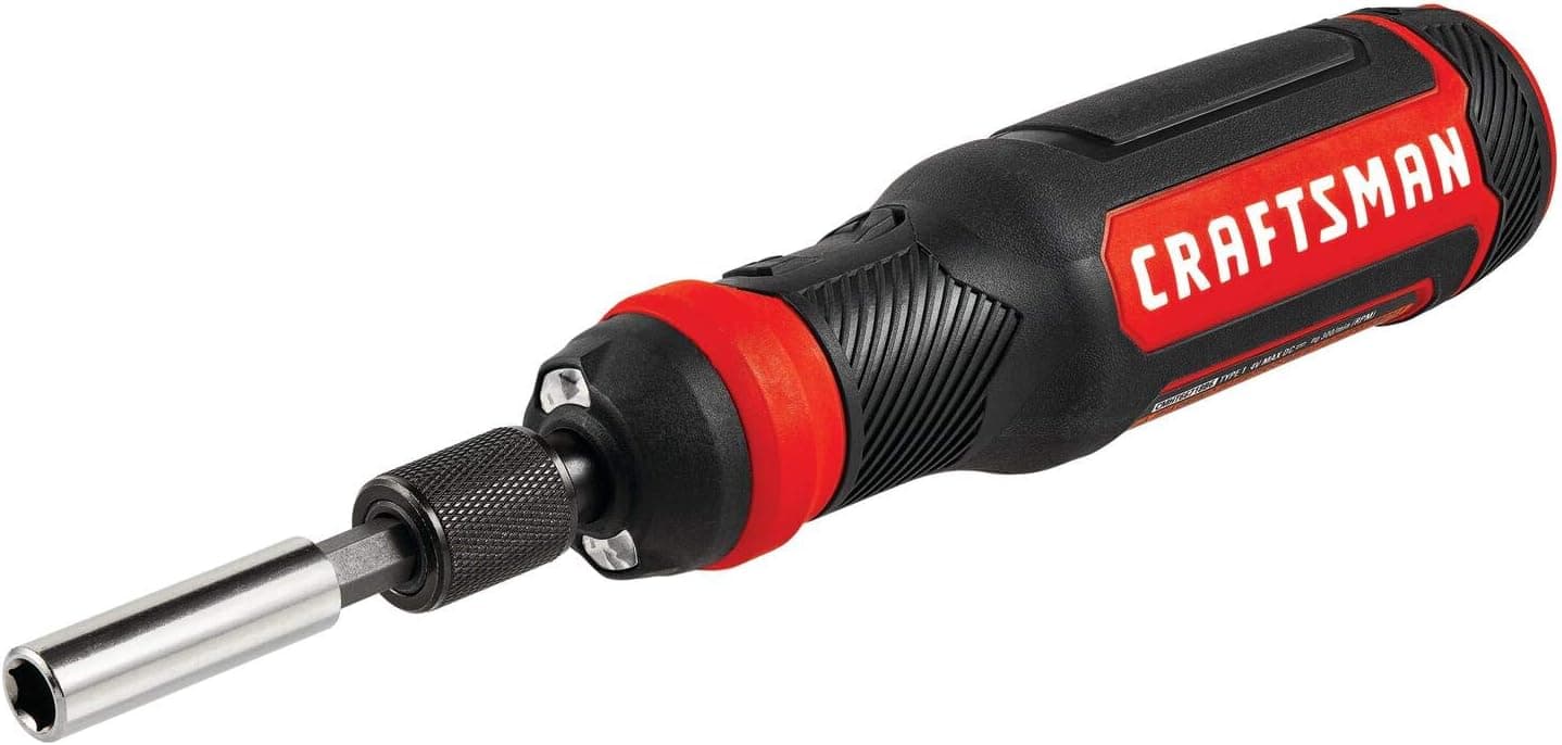 CRAFTSMAN 4V Electric Screwdriver Set, 300 RPM, Micro-USB Charging Port, 3-Stage Battery Charge Indicator (CMHT66718B20)