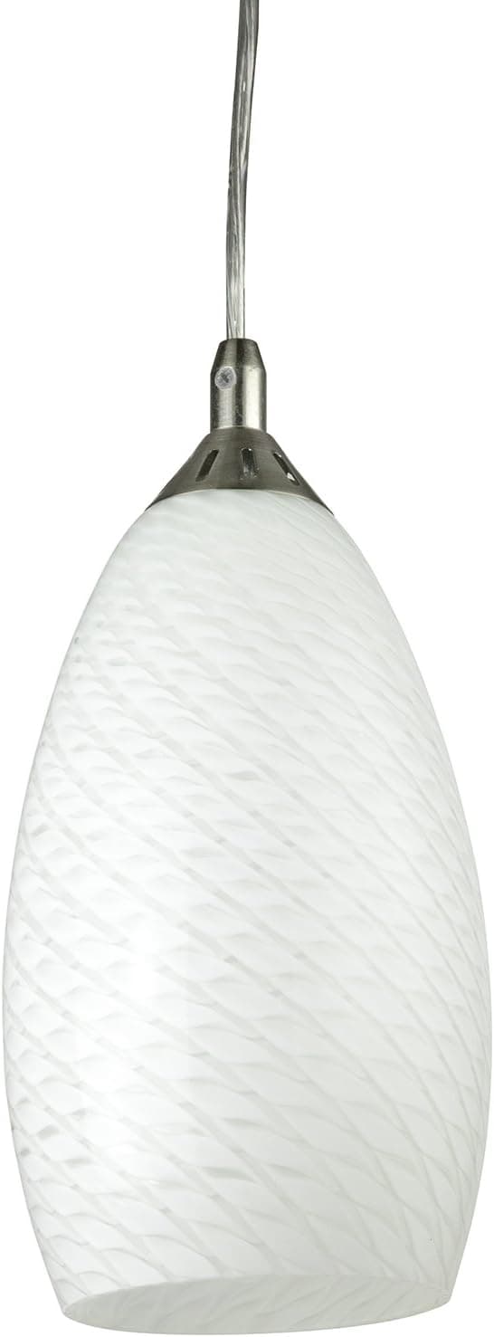 Sunlite LFX/DSG/PD/D/9W/ANT 12 Inch LED Designers Glass Decorative Pendants Dimmable Fixture, Brushed Nickel Finish, Antarctica
