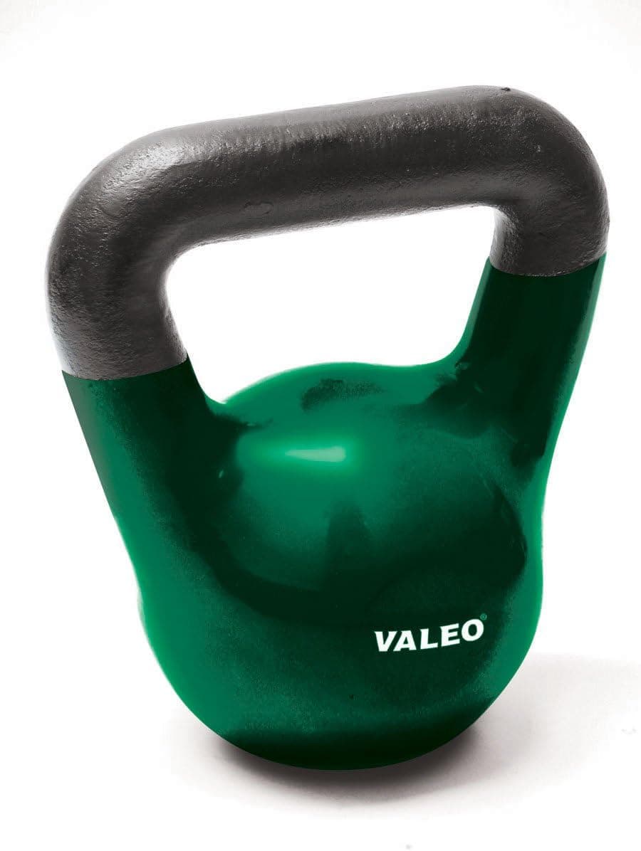 Valeo 20-Pound Kettle Bell Weight With Cast Iron Handle For Squats, Pulls and Overhead Throws To Build Strength And Endurance