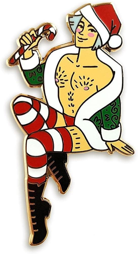 Pinsanity Pin Up Boy Christmas Elf Enamel Lapel Pin