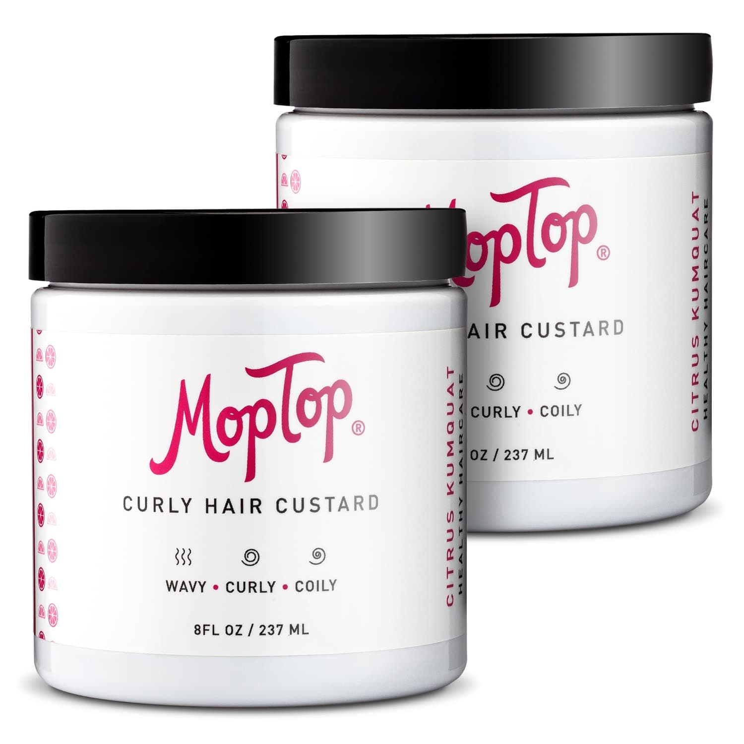 MopTop Curly Hair Custard Gel for Fine, Thick, Wavy, Curly & Kinky-Coily Natural hair, Anti Frizz Curl Moisturizer, Definer & Lightweight Curl Activator w/ Aloe, great for Dry Hair. (2ea)