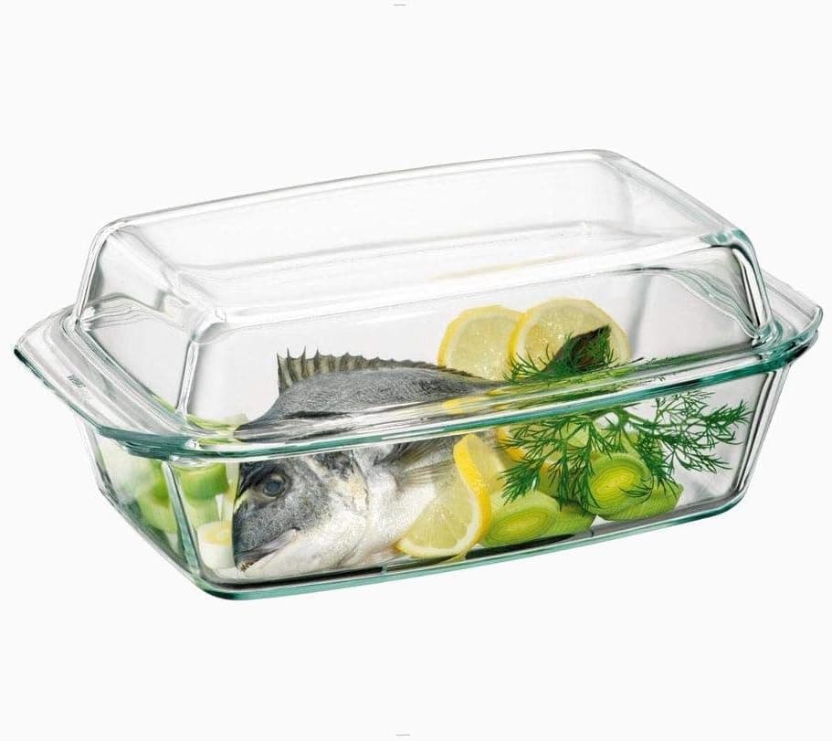 Simax Glassware SIMAX. Round heatproof Dish with lid 5,4L, one size, clear