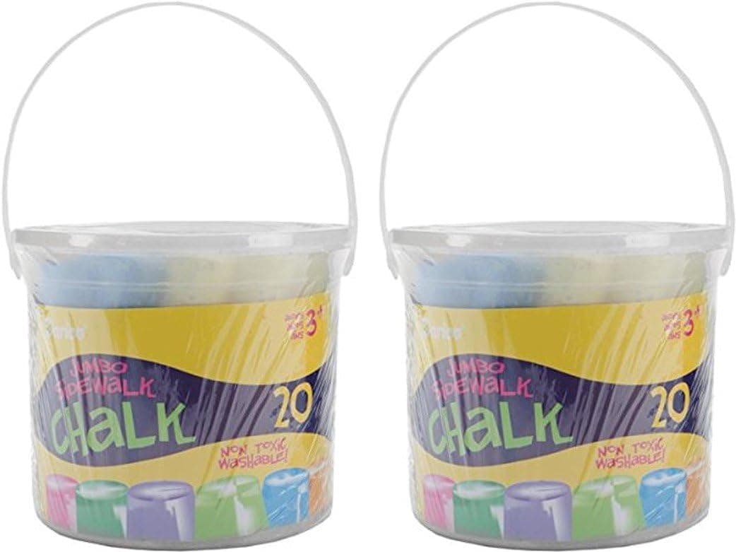 Darice Assorted Sidewalk Chalk, Jumbo, 20-Pack (2 pack)