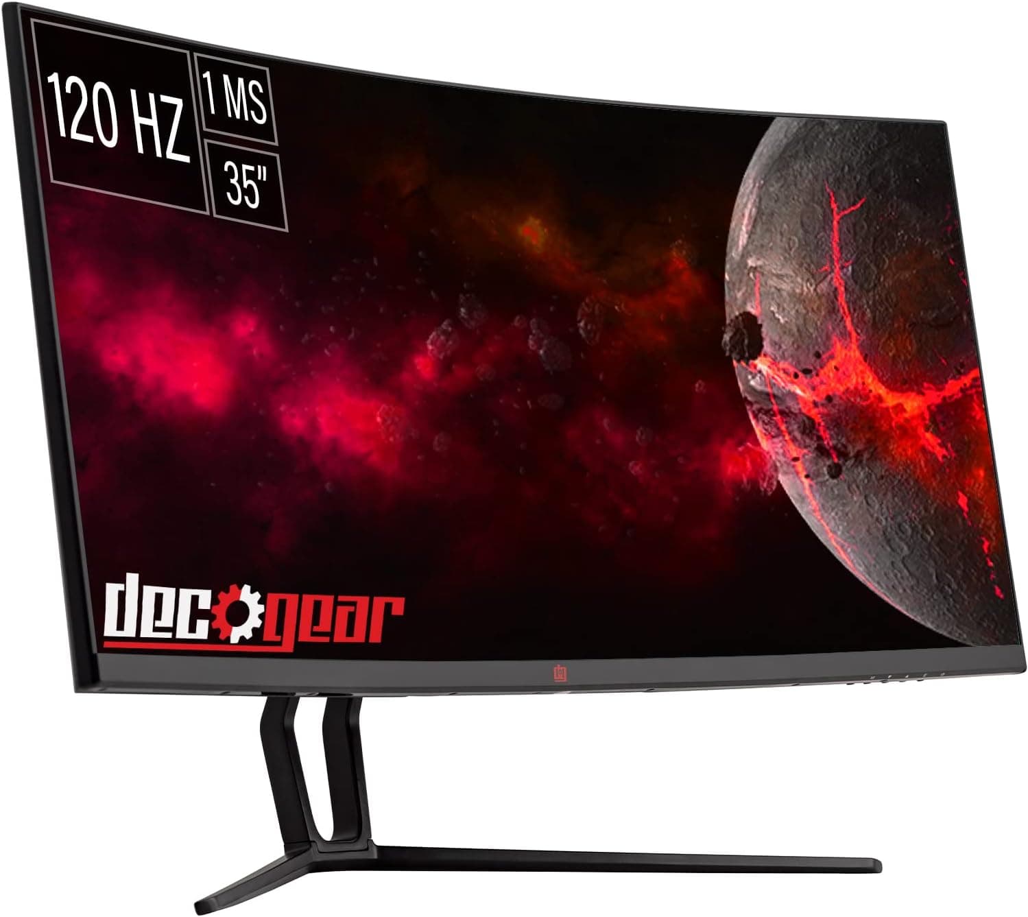 Deco Gear 35” Curved Gaming Ultrawide Monitor, 3440x1440, 120hz, 1ms MPRT, 21:9, 99% sRGB