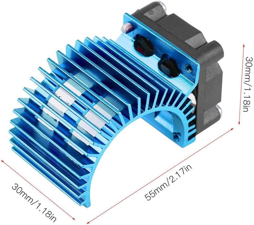 Keenso DC 5V Car Fans, Motor Heat Sink with Cooling Fan for HSP/Redcat/AXAIL SCX10 / Traxxas/TRX-4 / D90 etc