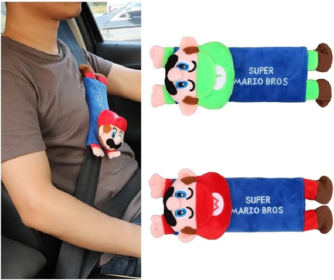 CJB Mario Plush Seat Belt Cover Shoulder Pad Cushion Blue Green (US Seller)