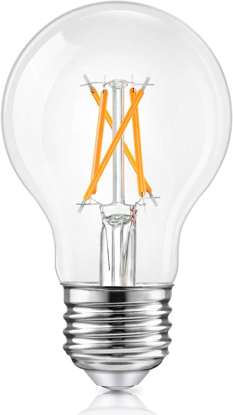 Dimmable Edison LED Light Bulb Compatible with 3-Way Dimmable Touch Control Table Lamp A19 E26 Base LED Bulbs 60W Equivalent 850 Lumens 2700K Warm White Clear Glass Style for Living Room Bedroom