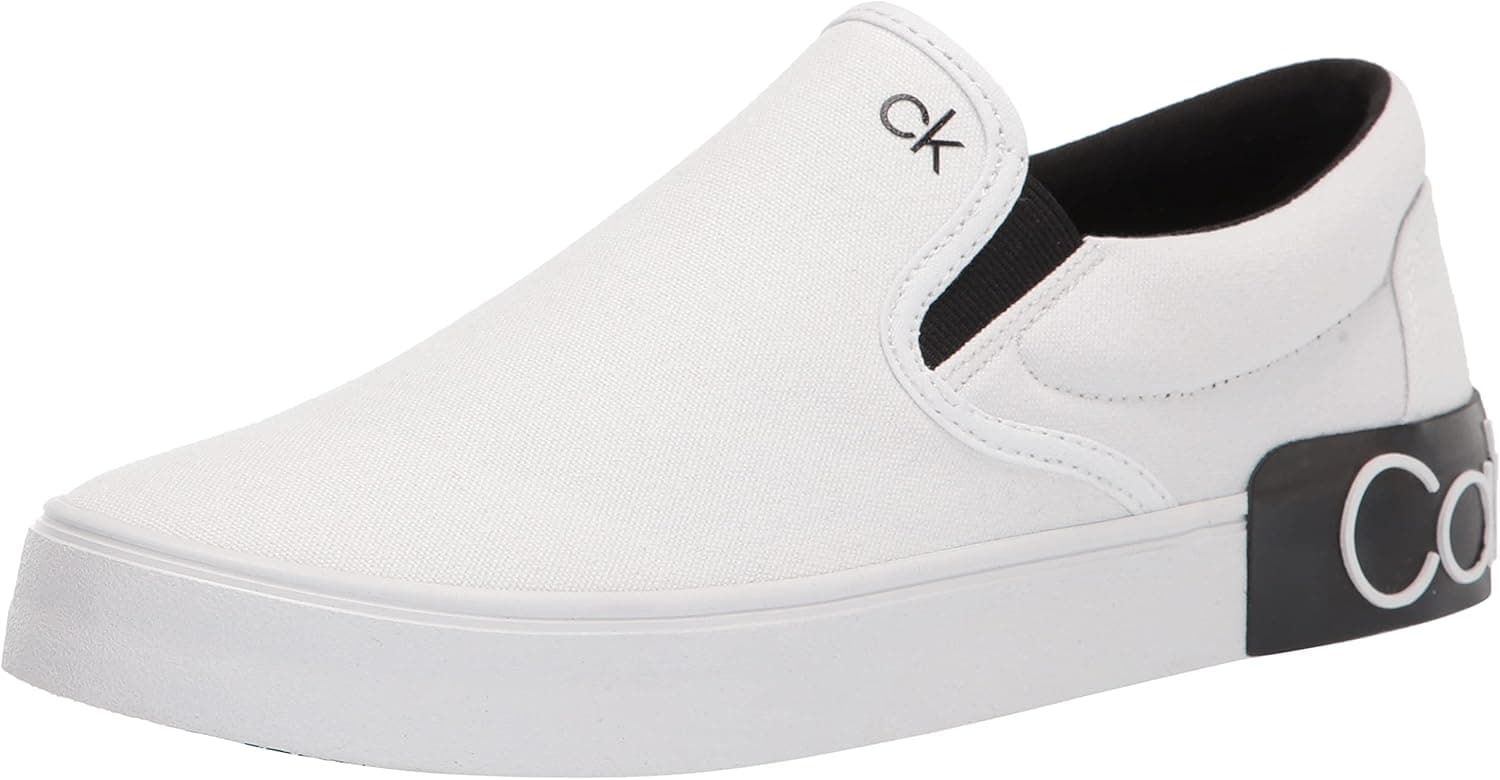 Calvin Klein Men's Ryor Sneaker, White Canvas 115, 11