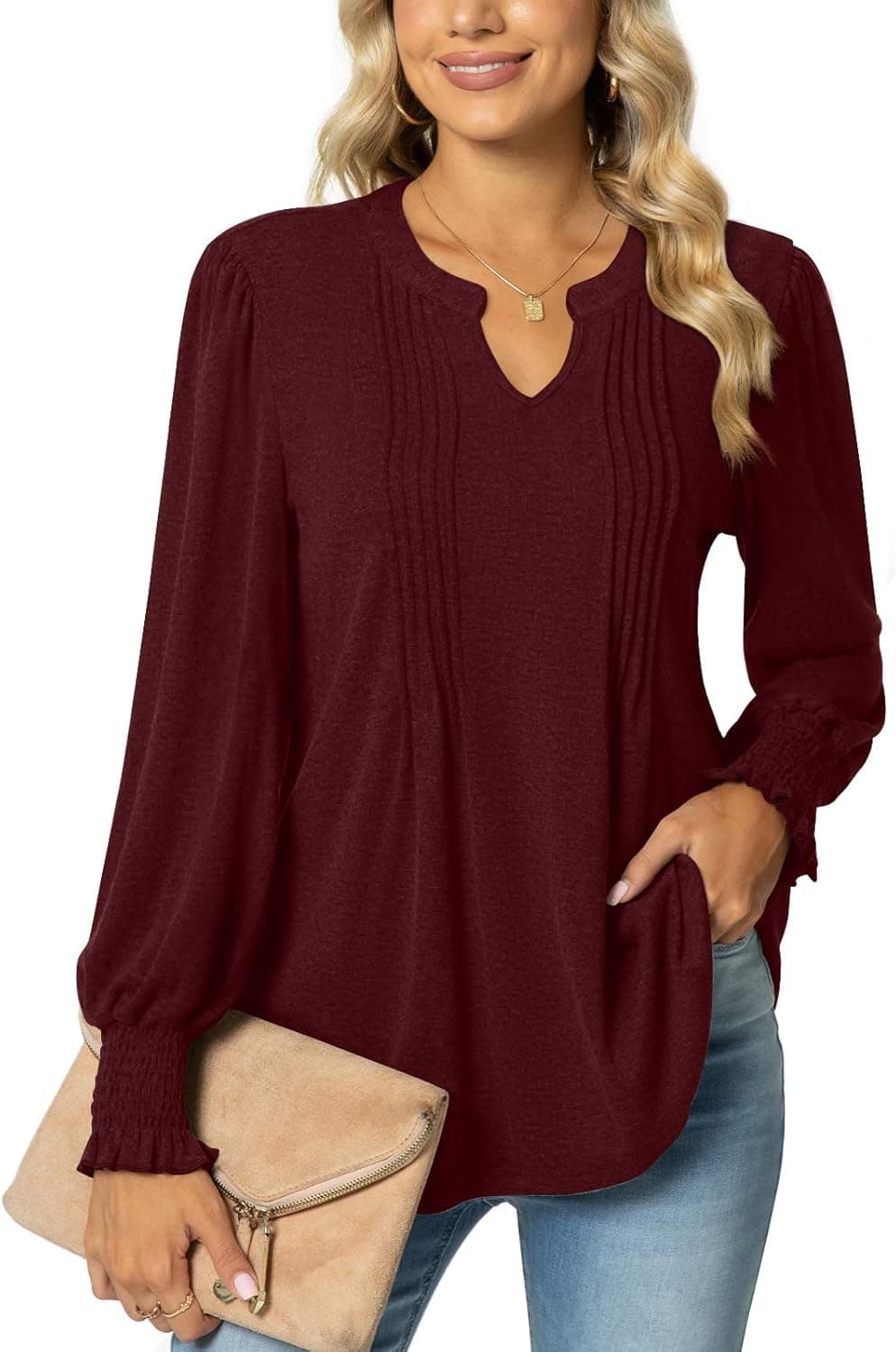 syoss Women's Fall Long Sleeve Tunic Tops for Leggings Criss Cross V-Neck T-Shirts Casual Blouse Sweatshirts