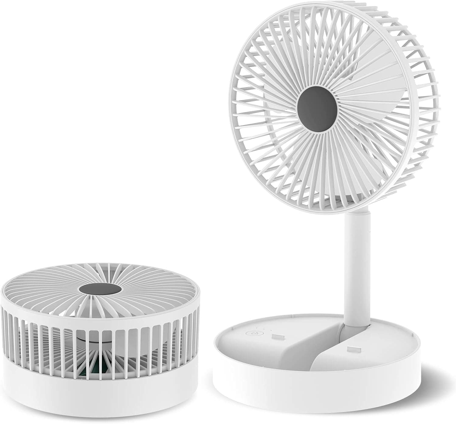 MAESHOP Portable Desk Fan 3 Speeds Wind Quiet Foldable Rechargeable Battery Operated USB Desktop Folding Fan For Office Trave Home Desk Outdoor Bedroom Trave,6.5-Inch (White)