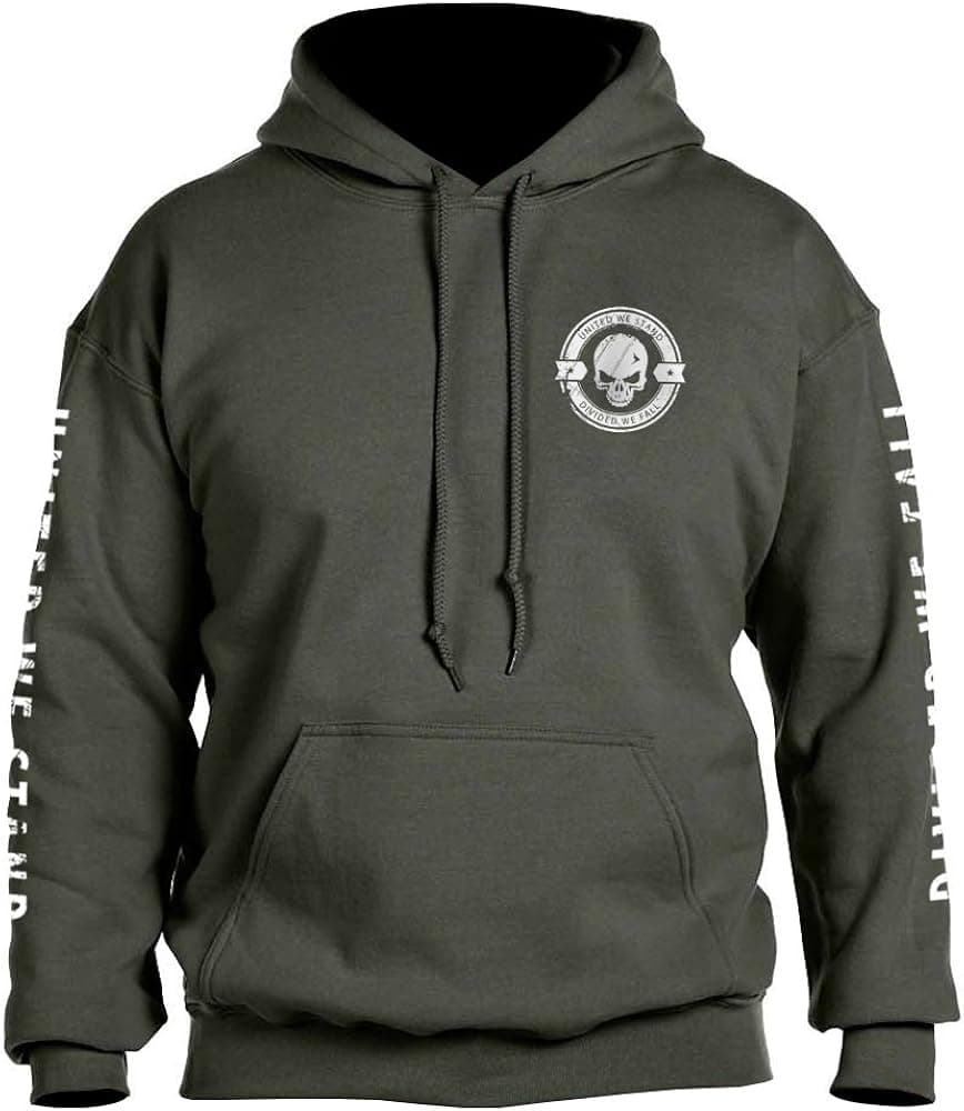 Dion Wear American Patriotic Skull United We Stand Military USA Hoodie
