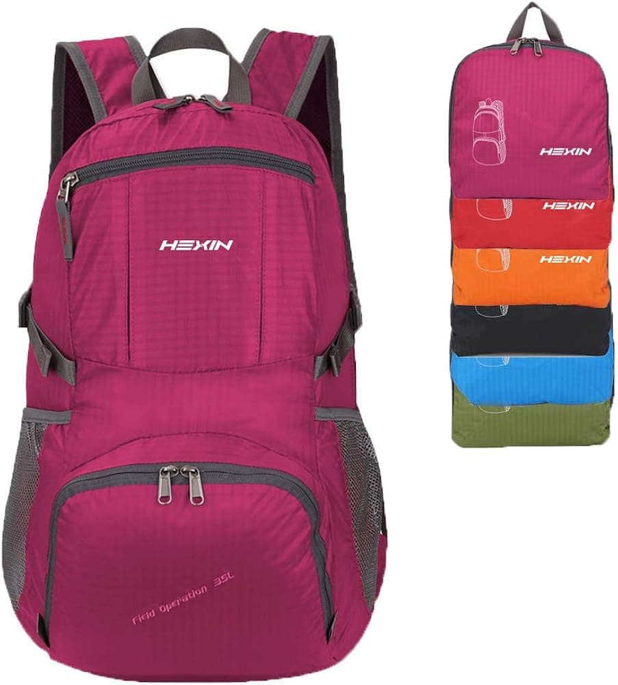 35L - The Most Durable Lightweight Packable Backpack Water Resistant Travel Hiking Daypack for Men & Women Fuschia
