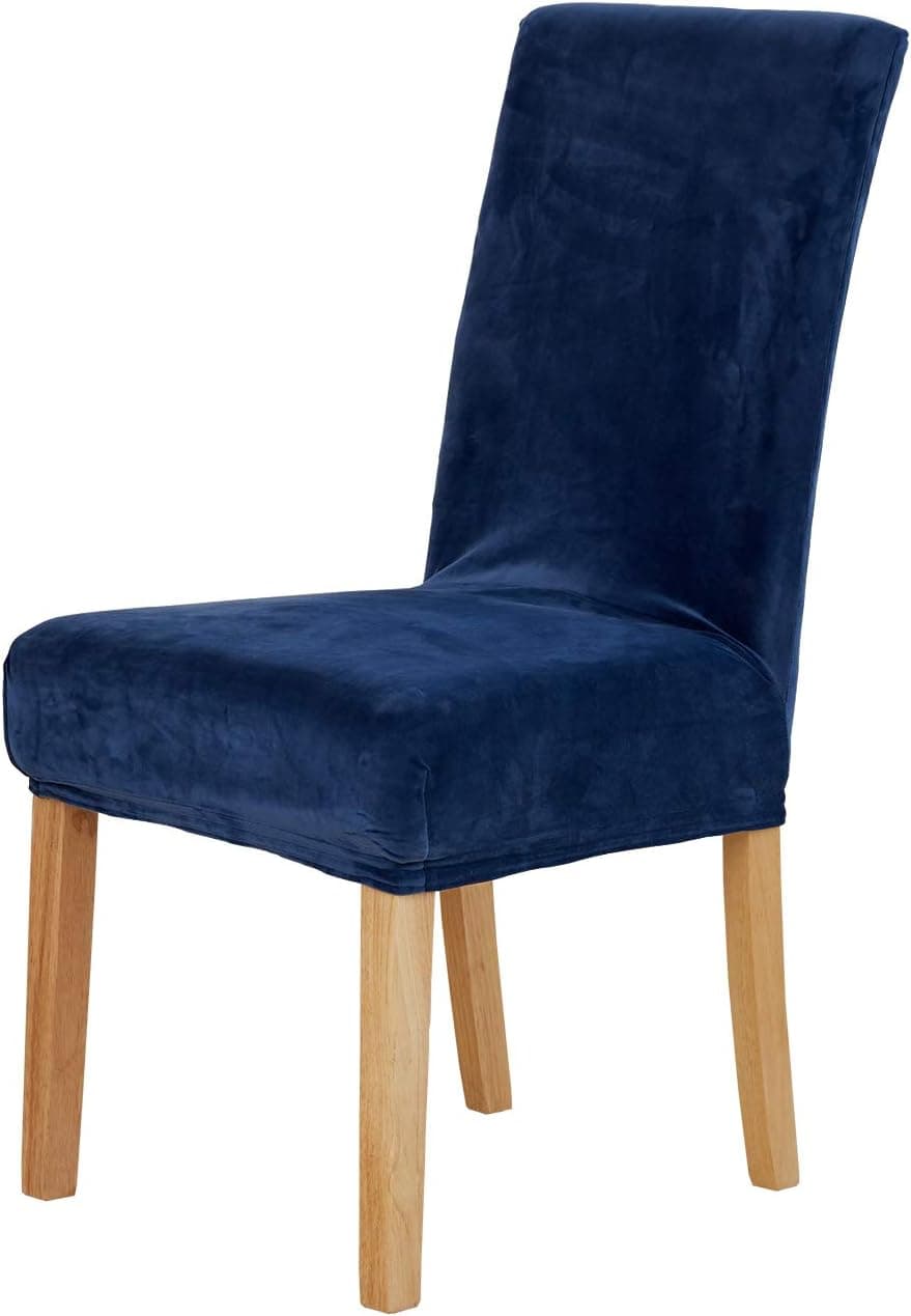 Deconovo Universal Dining Chair Covers Strench Navy Blue Chair Slipcovers for Wedding Set of 4