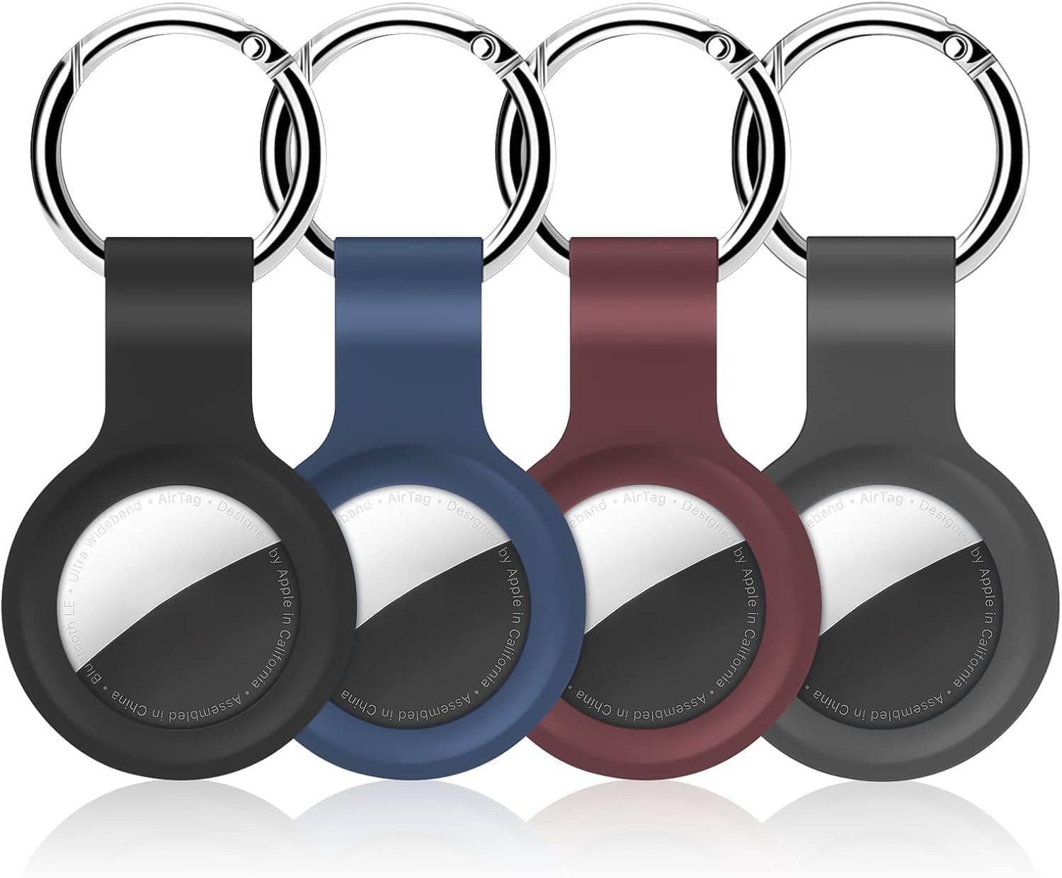 AirTag Case, Compatible with Air Tag Case Holder Silicone AirTags Keychain Waterproof Tracker Case 4 Pack