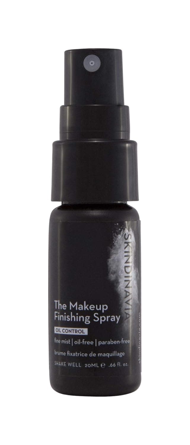 Skindinavia Makeup Setting Spray Paraben-Free Oil-Free Anti-Aging Heat-Resistant Waterproof Extreme Longwear Long-Lasting Beauty Skin Care Finishing Fine Mist Make Up – 0.66 Oz – 20 Ml